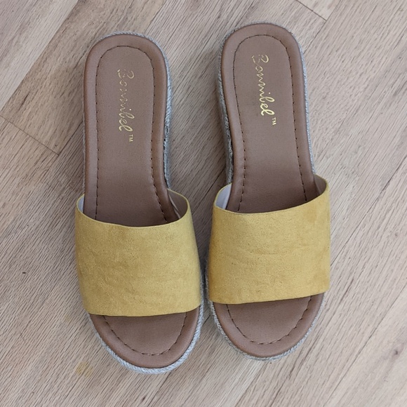 Bonnibel Mina Platform Espadrille Slide Mustard Yellow - Picture 5 of 9